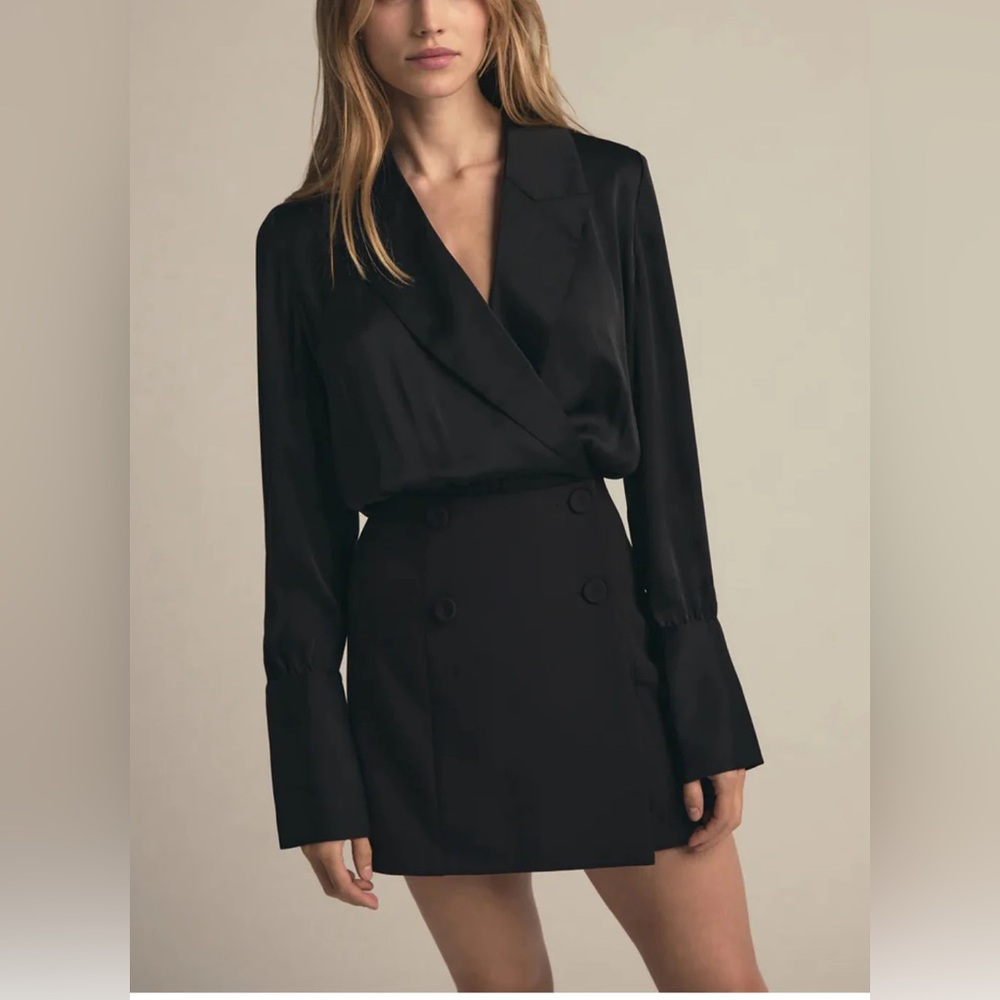 Favorite Daughter I Can Fix Him Dress Womens 10 Black Satin